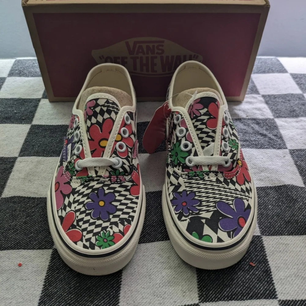 Vans Authentic Women Size 5 Printed Floral Check Marshmallow Classic 092025 - Picture 7 of 11